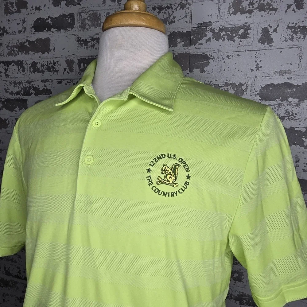 Adidas Polo Shirt Mens M‎ 122nd US Open Golf Tournament The Country Club Green